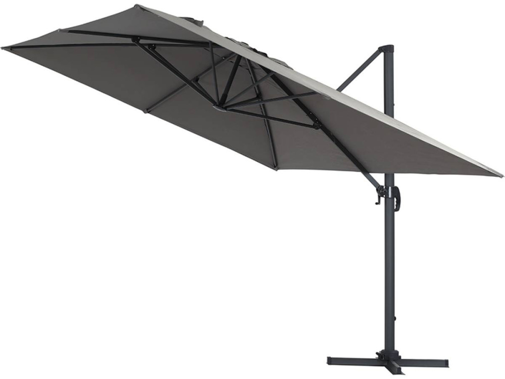 Outdoor garden umbrella "Sun 4" - Rectangle - 3 x 4 m - Grey + Protective cover