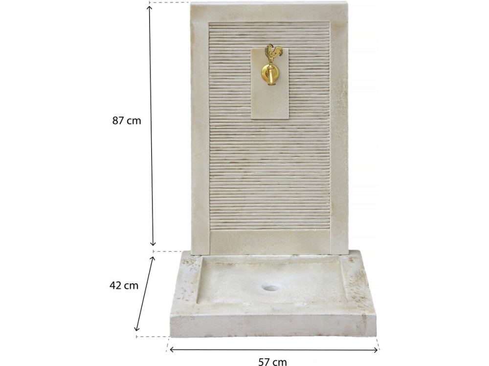 ETNA" fountain - reconstituted stone - 57 x 42 x 87 cm Beige