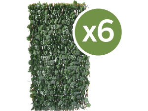 Set of 6 Fences in willow lattice "Fragon" - 200 x 100 cm - Green