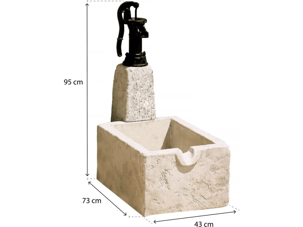 RETRO" fountain - Reconstituted stone - 43 x 73 x 95 cm