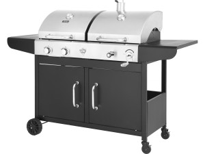 Western 2 in 1 metal gas and charcoal barbecue - Black