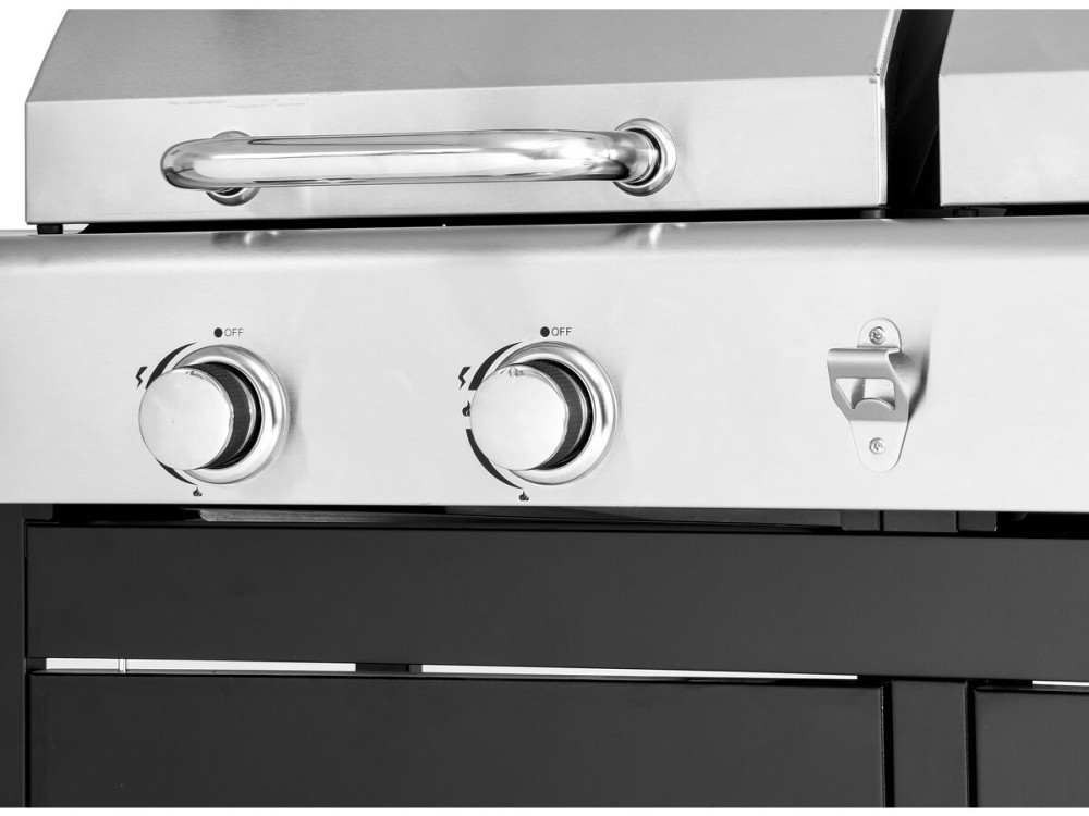 Western 2 in 1 metal gas and charcoal barbecue - Black