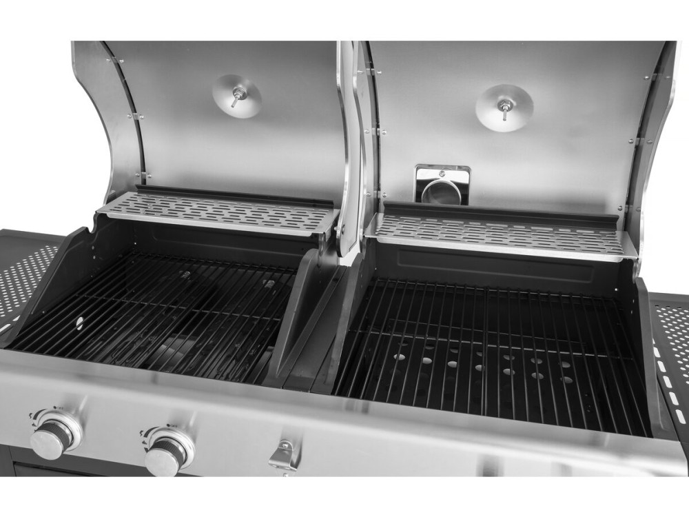 Western 2 in 1 metal gas and charcoal barbecue - Black