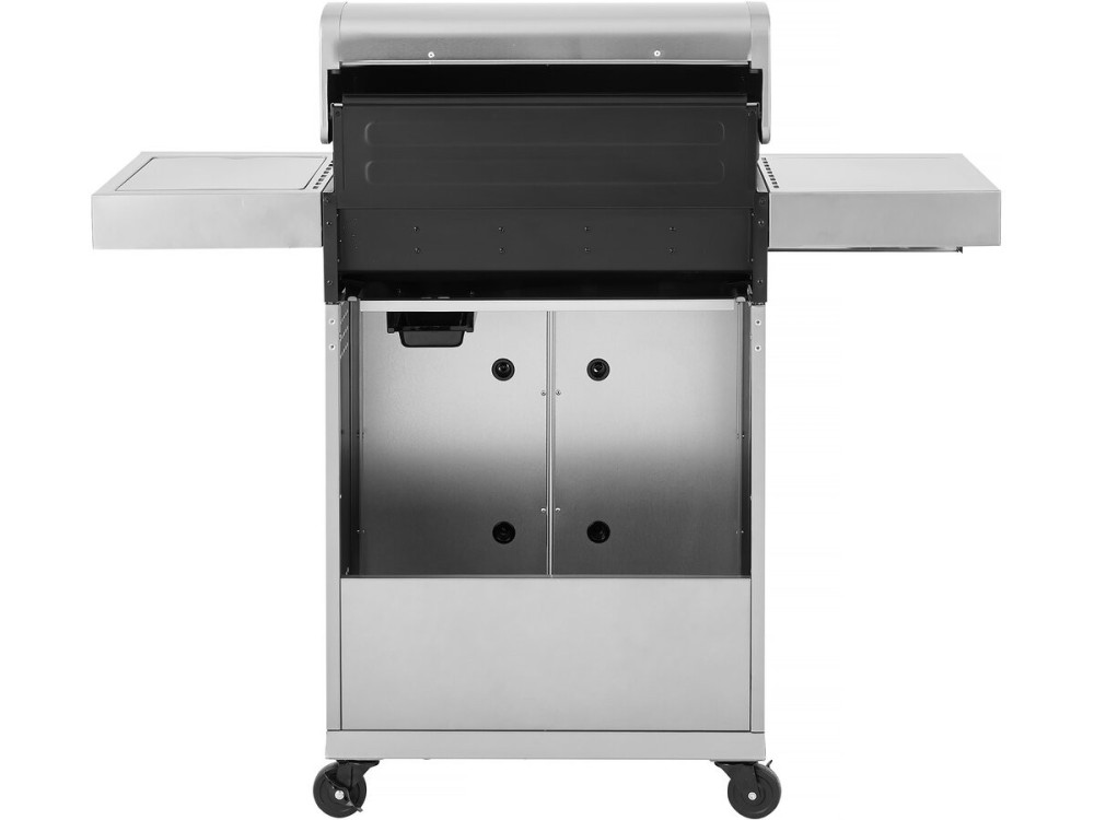 Stainless steel gas barbecue with 5 burners including 1 side burner "Brazzo" - 118 x 57 x 104 cm - Light grey
