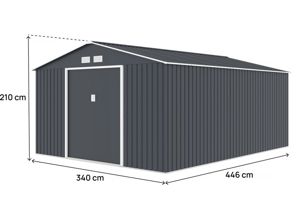 Vegas metal garden shed - 15 m²