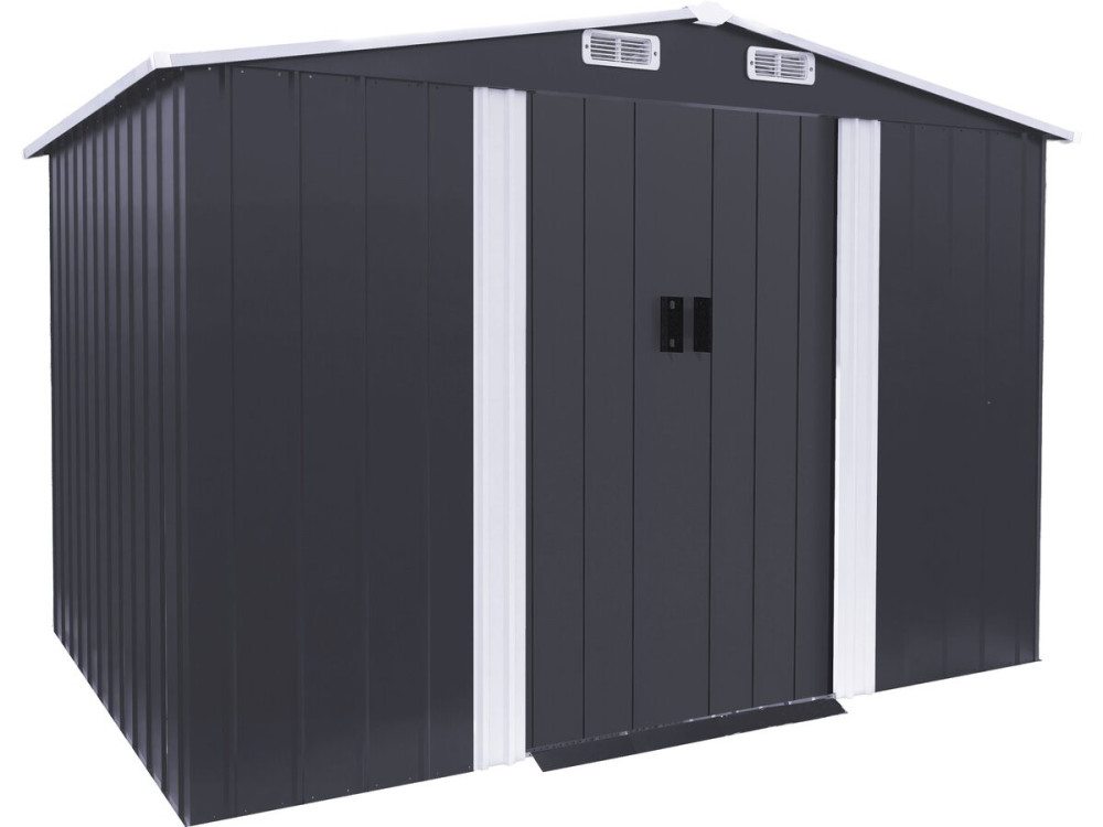 Boston" metal garden shed - 5.29 m² (4.76 m2 floor area) - Grey