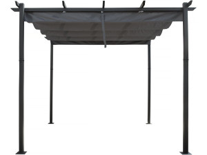 Aluminium pergola with retractable roof - 3 x 3 m - Grey