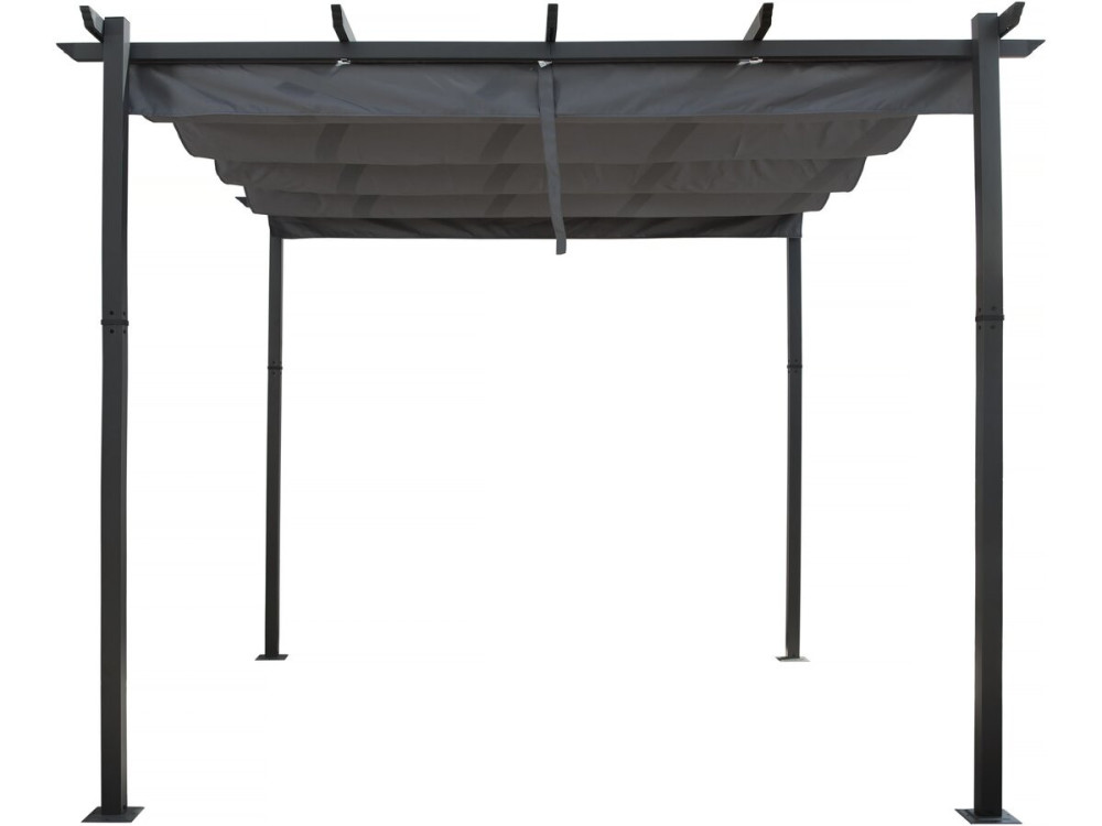 Aluminium pergola with retractable roof - 3 x 3 m - Grey