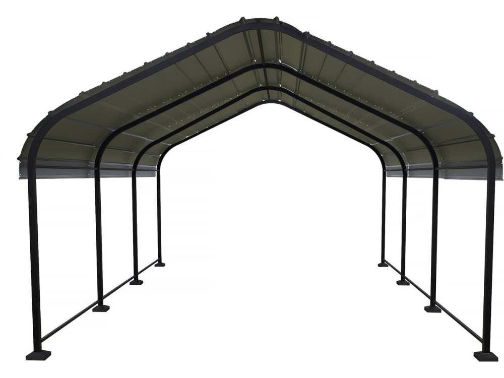 Phoenix" metal carport - 13.5 m² - Grey