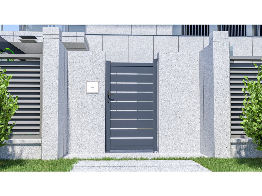 Bastien aluminum gate - 100 x 176 cm - Anthracite