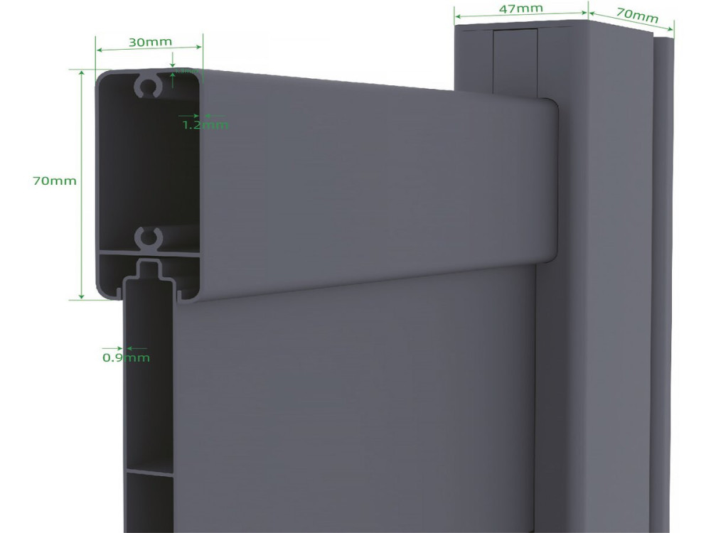 Bastien aluminum gate - 100 x 176 cm - Anthracite