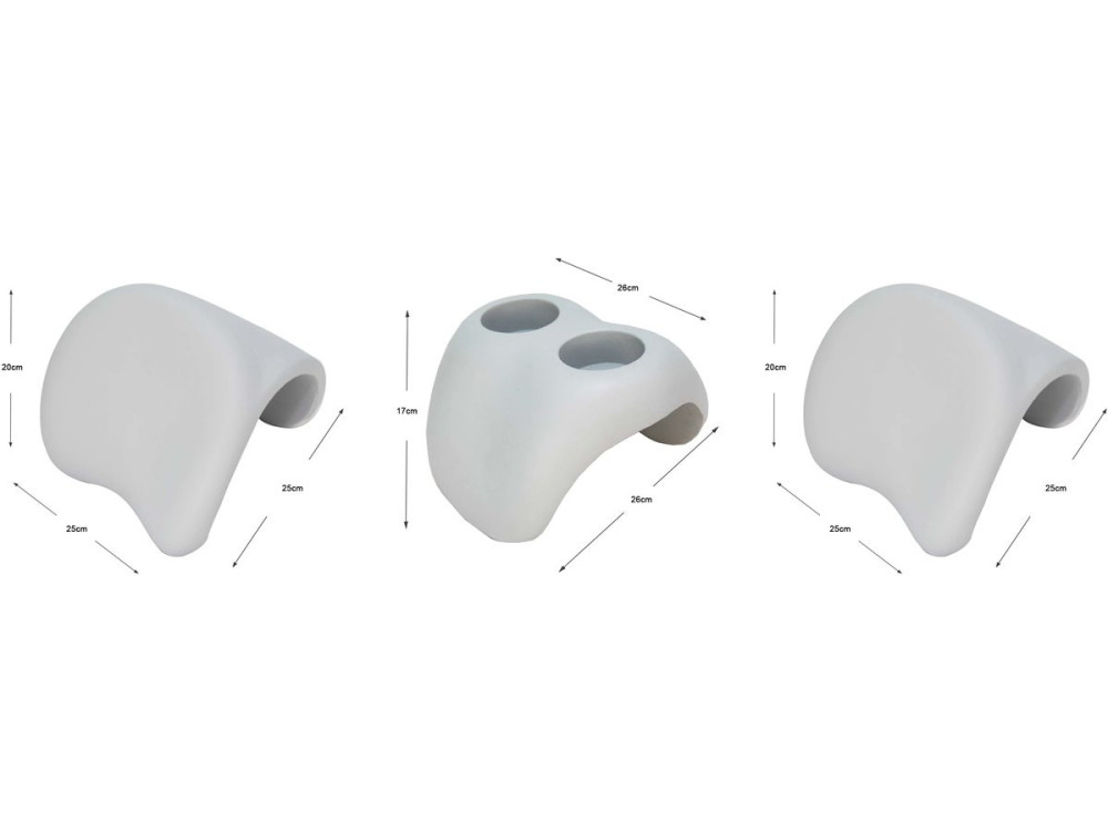 SET OF 2 HEADRESTS AND 1 DRINKS HOLDER FOR SPA