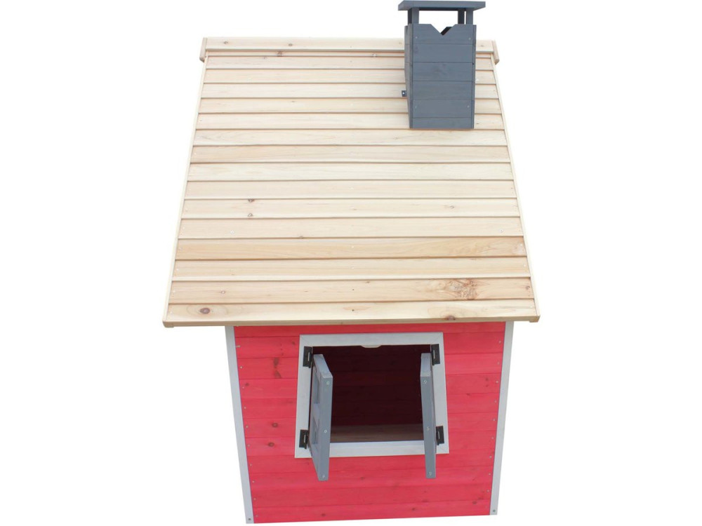 Lilou playhouse - 119.5 x 156 x 102 cm - Red/Grey
