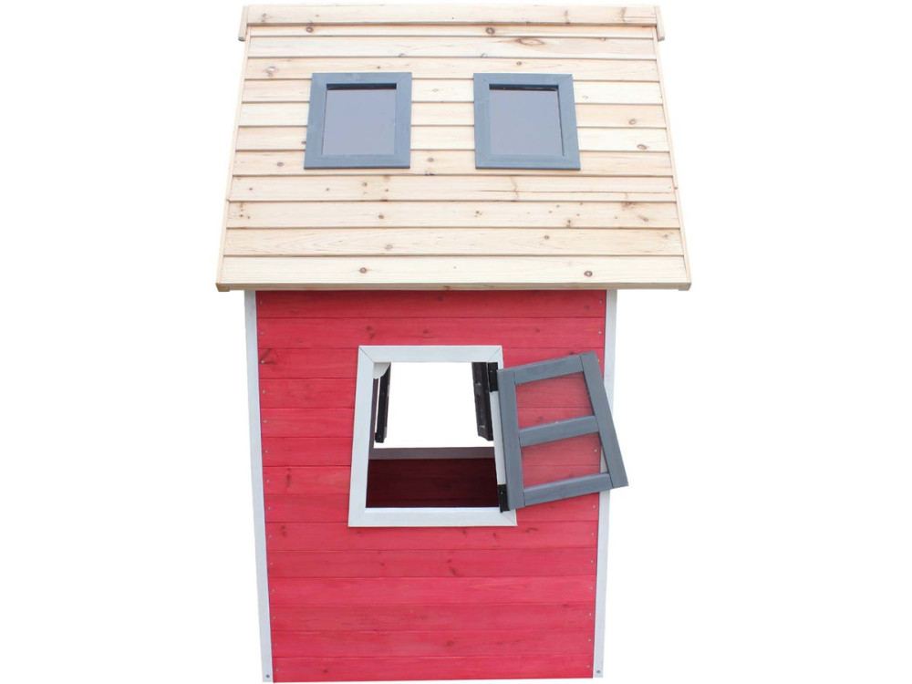 Lilou playhouse - 119.5 x 156 x 102 cm - Red/Grey