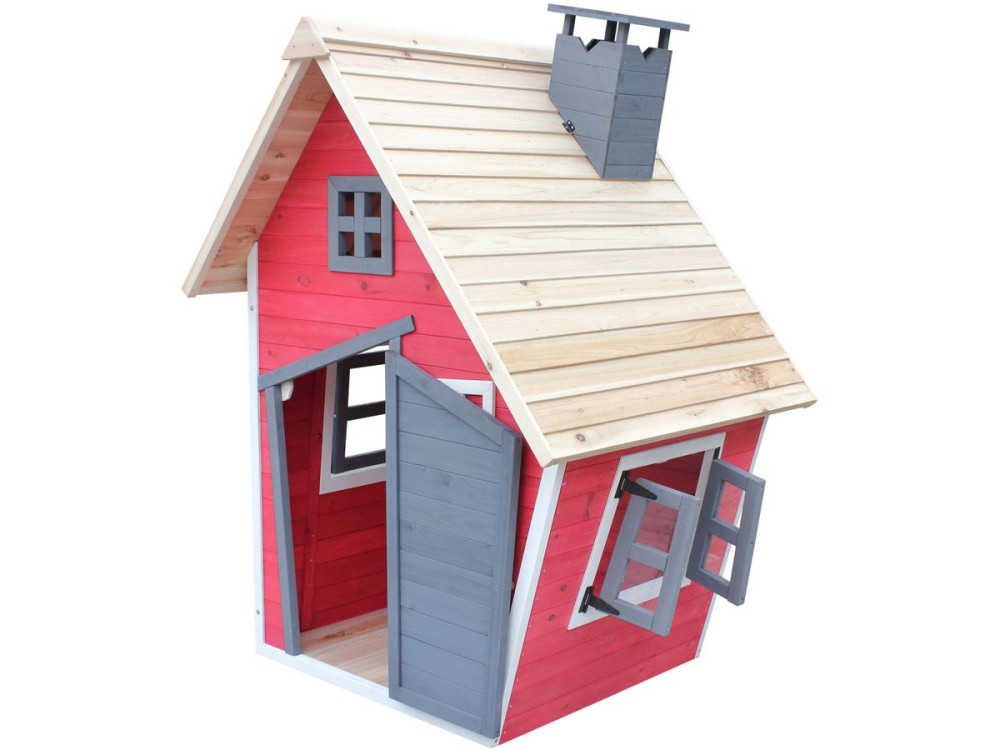 Lilou playhouse - 119.5 x 156 x 102 cm - Red/Grey