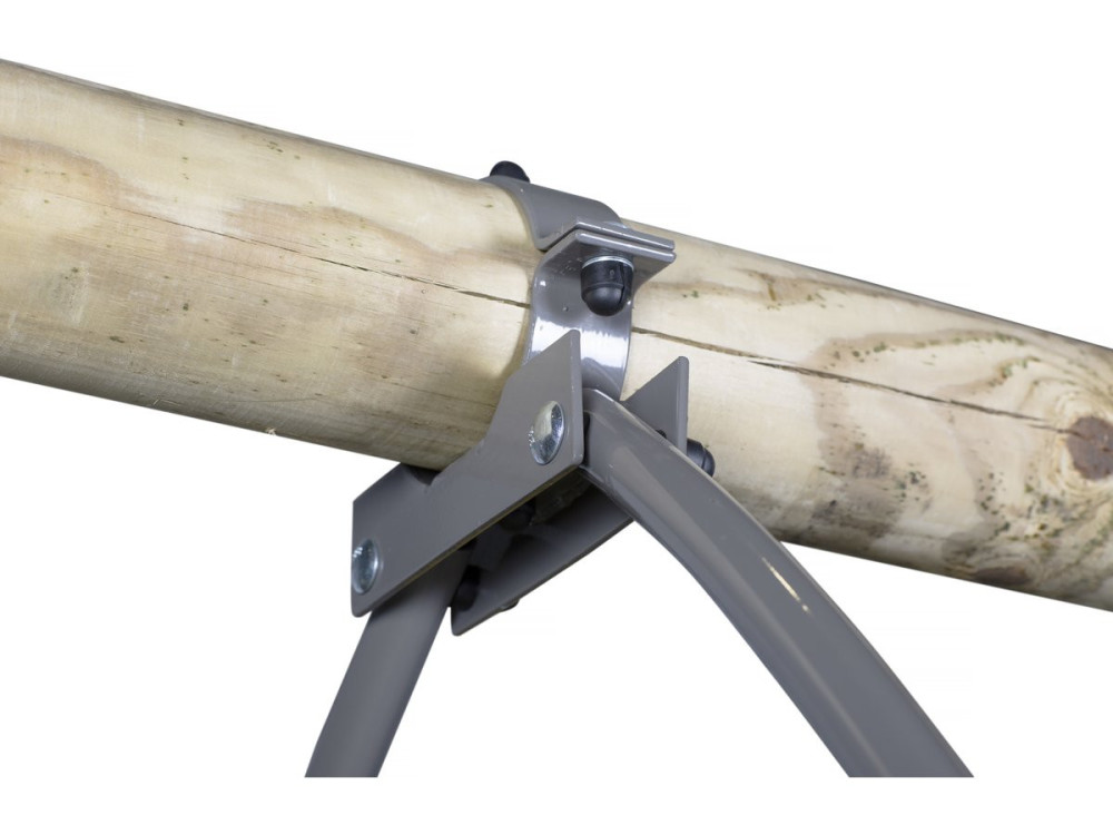 Nelio wooden portico - With 2 swings, 1 vis-à-vis and 1 nacelle.