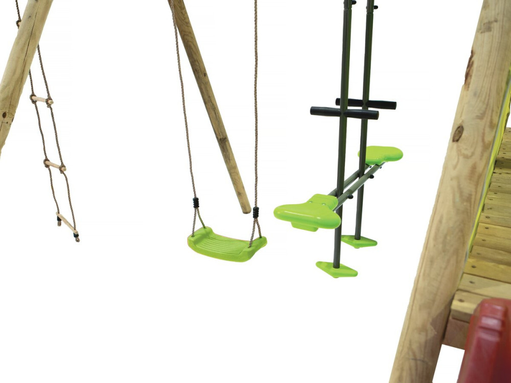 Kida" Wooden Gantry - With 1 Slide - 1 Swing - 1 Face to face - 1 Carrycot.