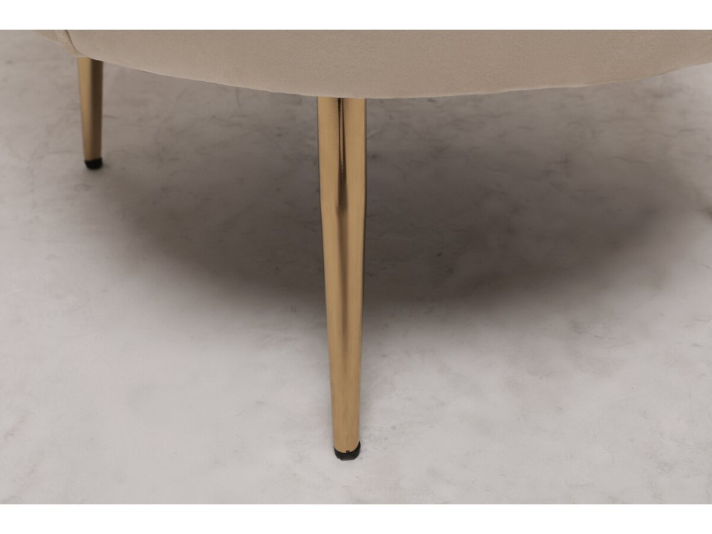 Velvet armchair "Floria" - 70 x 73 x 76 cm - Beige