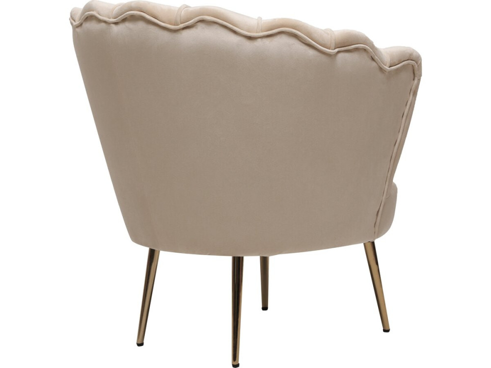 Velvet armchair "Floria" - 70 x 73 x 76 cm - Beige