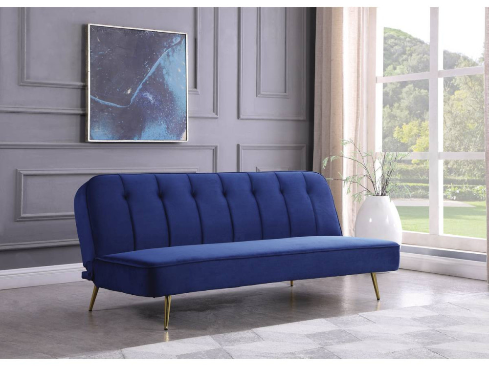 James Velvet Clic Clac Sofa - 180 x 83 x 75 cm - 3 seater - Dark blue
