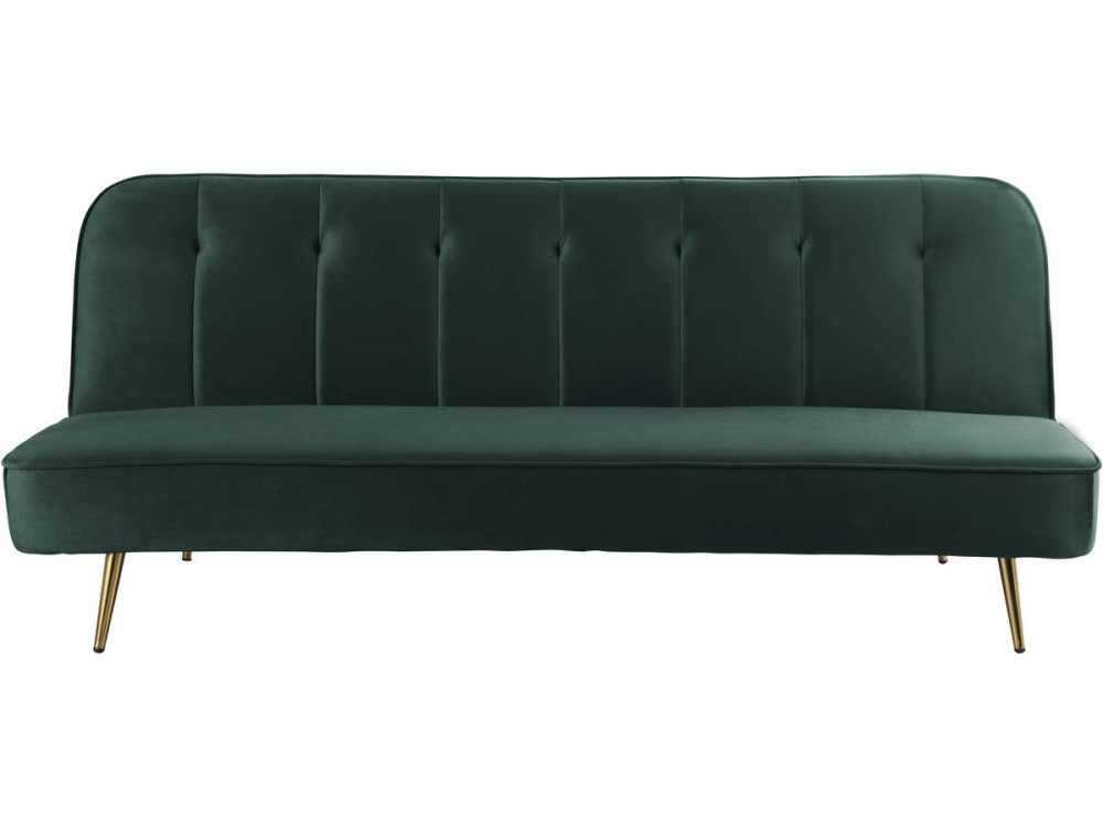 “James” velvet Clic Clac sofa - 180 x 83 x 75 cm - 3 seats - Dark green.