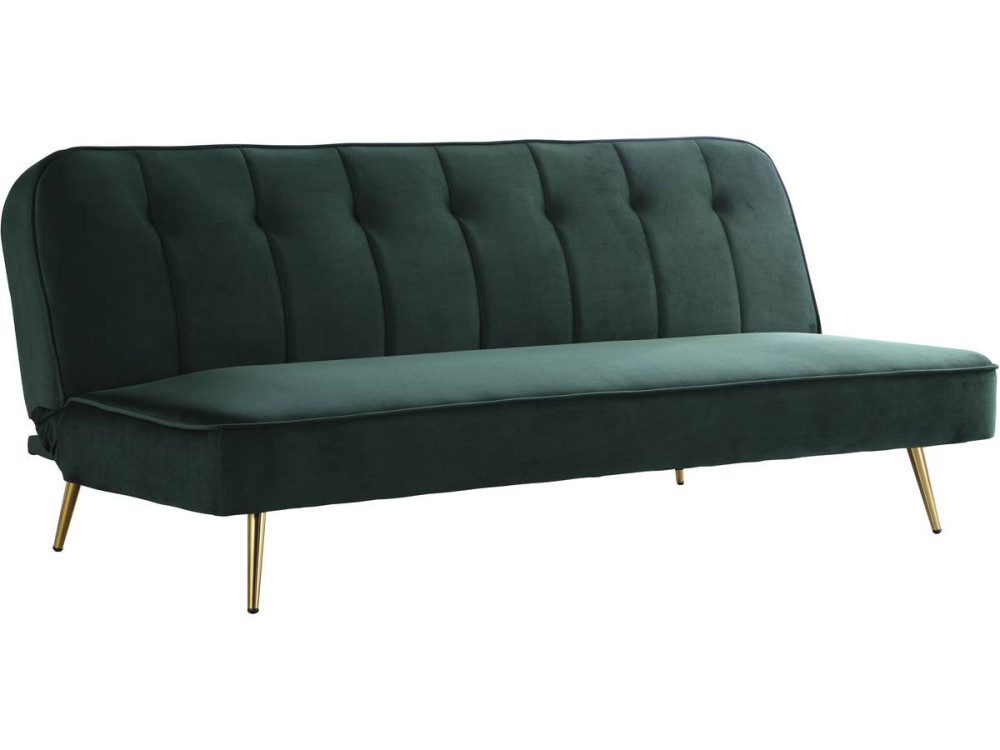 “James” velvet Clic Clac sofa - 180 x 83 x 75 cm - 3 seats - Dark green.
