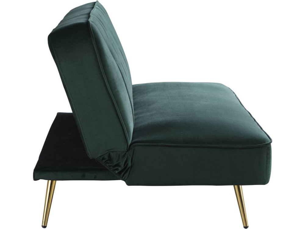“James” velvet Clic Clac sofa - 180 x 83 x 75 cm - 3 seats - Dark green.