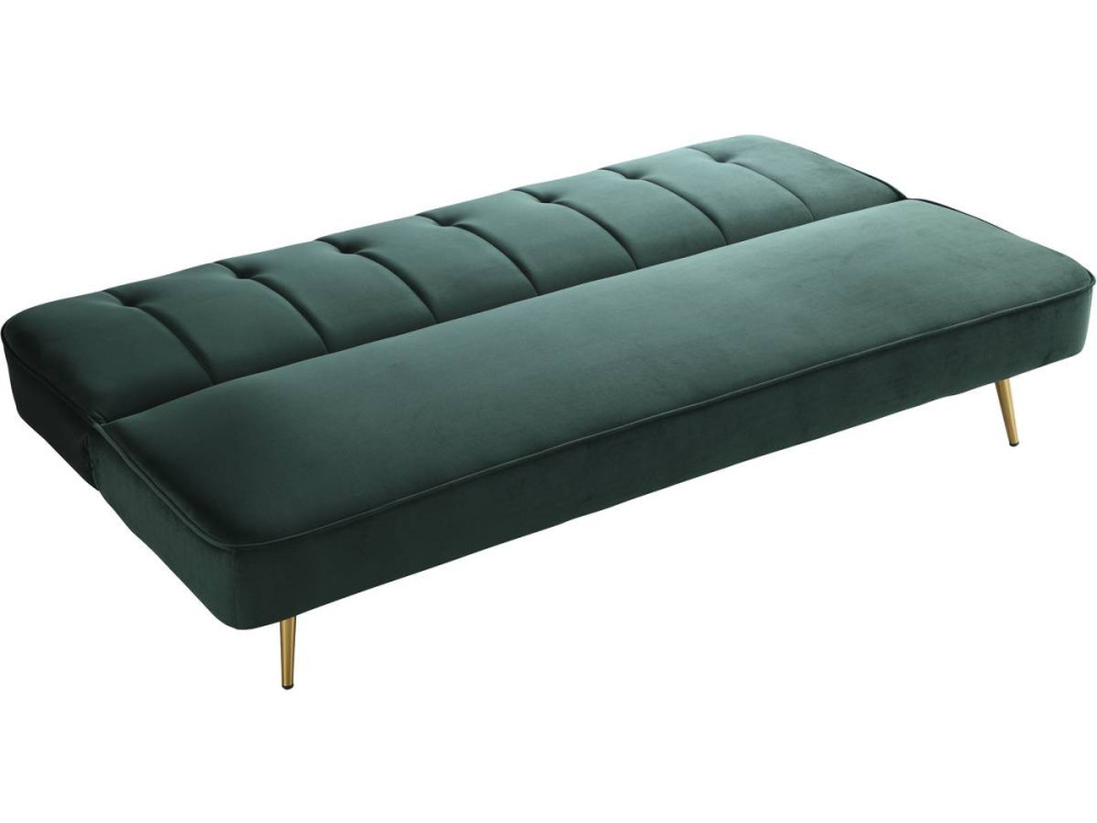 “James” velvet Clic Clac sofa - 180 x 83 x 75 cm - 3 seats - Dark green.
