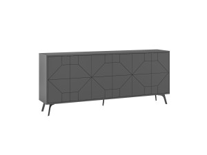 Dune" wooden sideboard - 183 x 35 x 77 cm - Anthracite