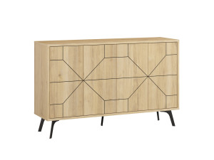 Dune" wooden sideboard - 123 x 35 x 62 cm - Beige