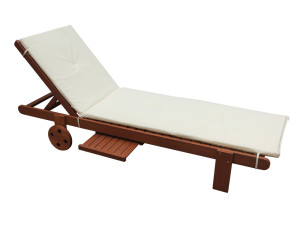 scrubbed coloured cushion for exotic wooden sun lounger