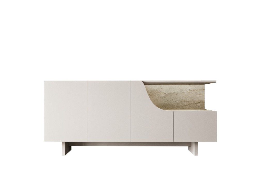 Line" wooden sideboard - 180 x 40 x 81 cm - Beige