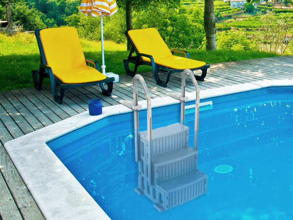 Nathan" simple pool staircase - 3 steps - plastic