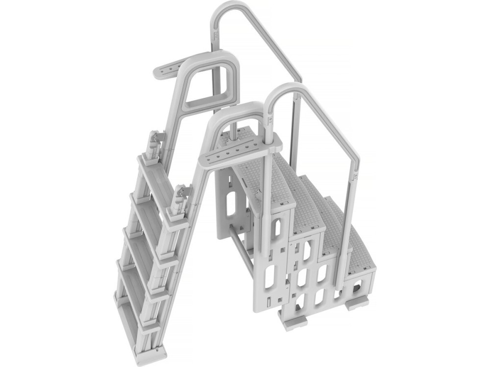 Mario" double pool staircase with child safety system
