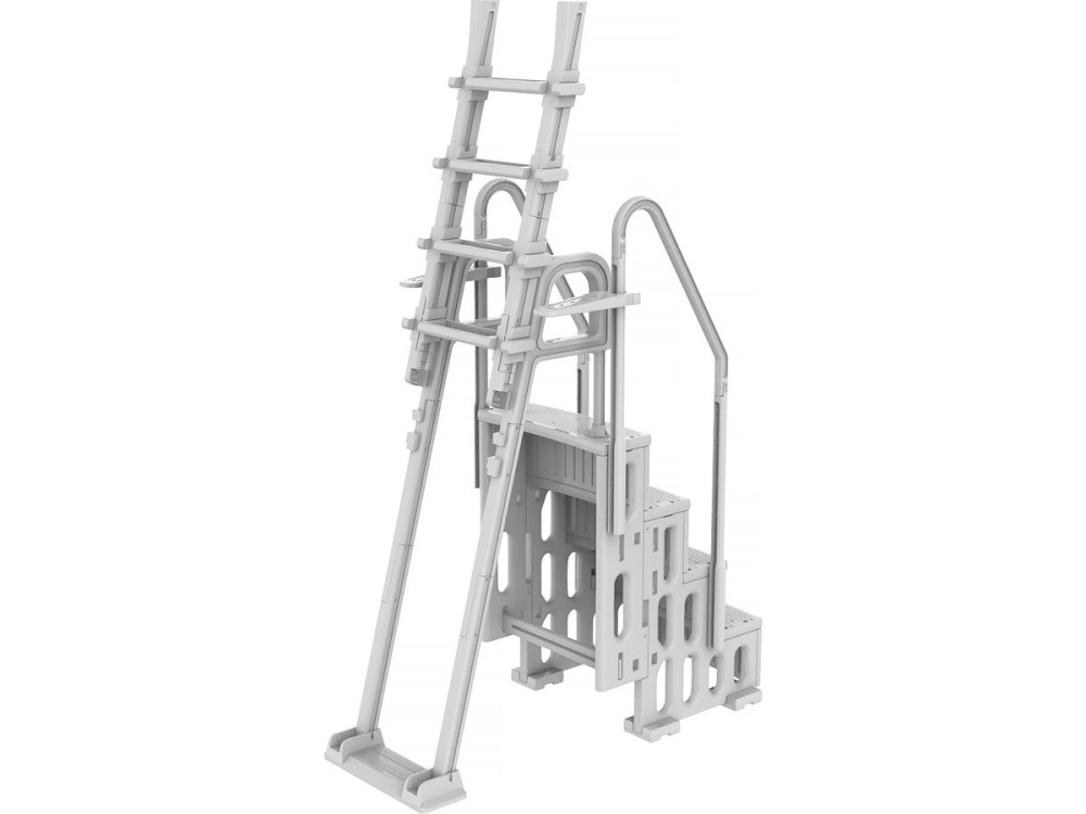 Mario" double pool staircase with child safety system